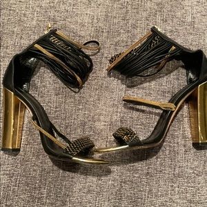 Balmain strappy chain and leather heel